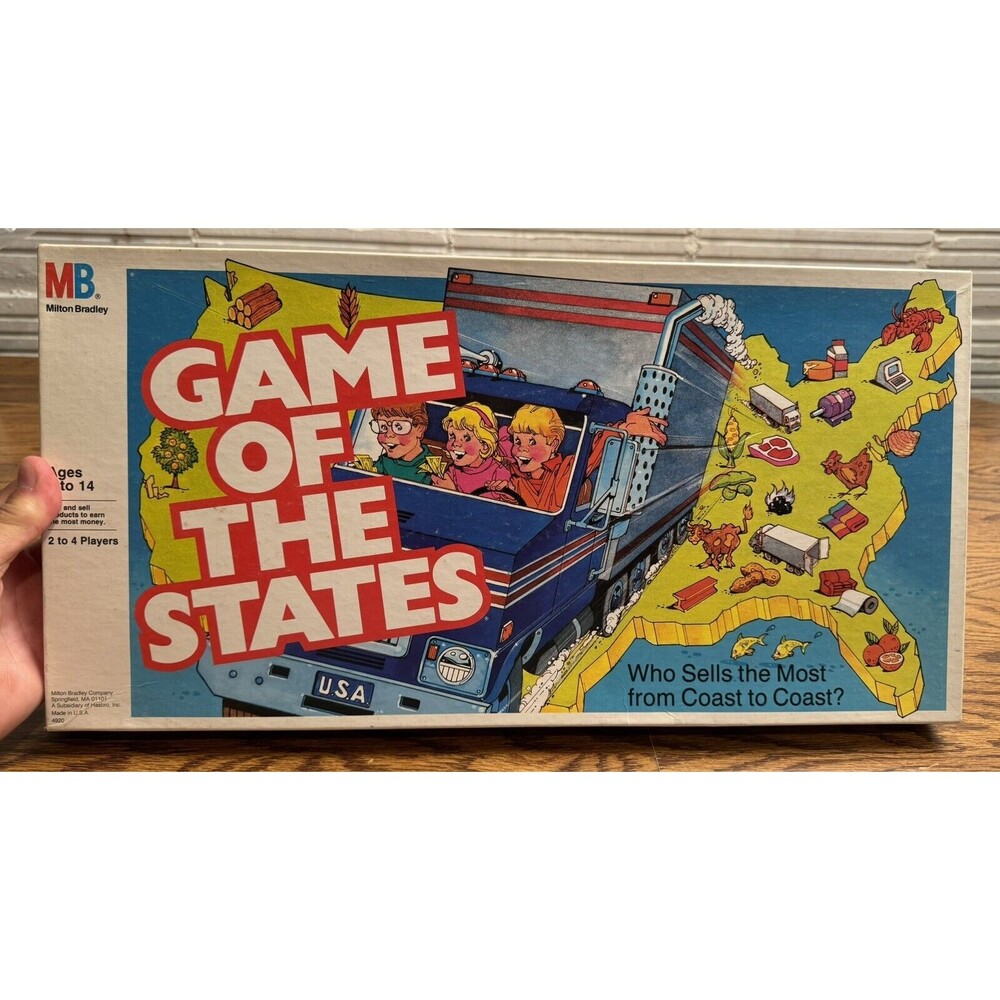 Vintage Game of‎ the States Board Game Milton Bradley 1987